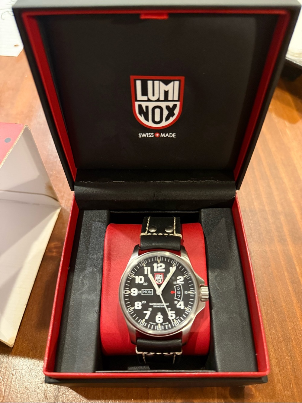 Luminox Men's Black Dial Leather Strap Watch